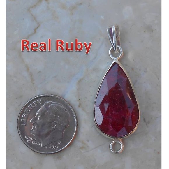 Jewelry - real RUBY sterling silver pendant SJ986-43-4